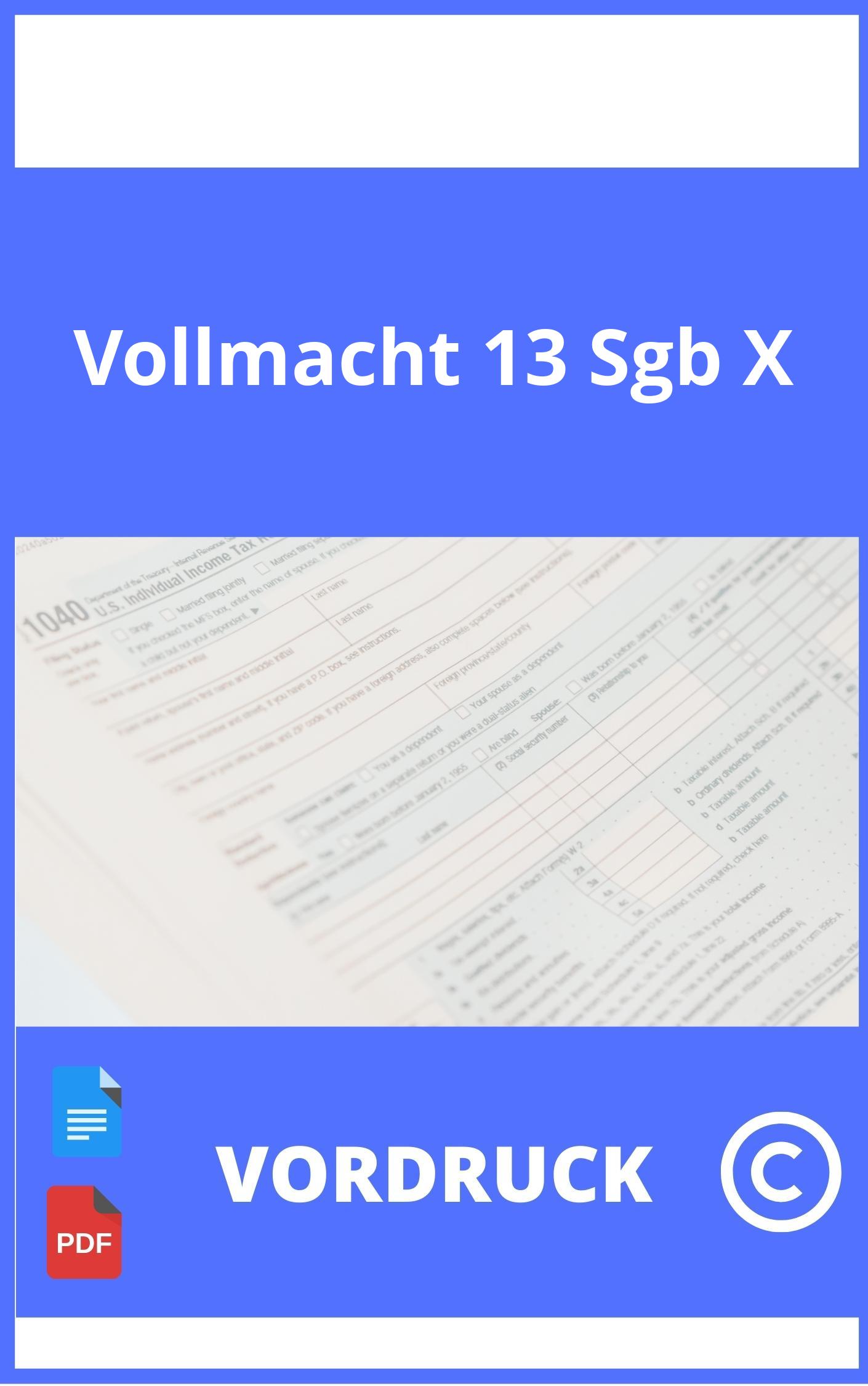 Vollmacht 13 Sgb X Vordruck